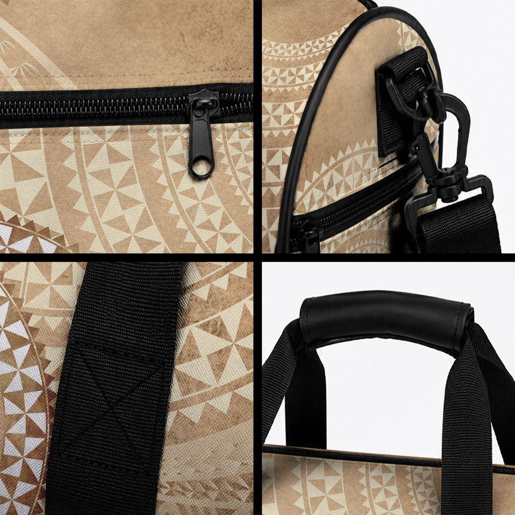 Tonga Ngatu Turtle Duffle Bag Vintage Tongan Tapa Cloth