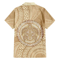Tonga Ngatu Turtle Family Matching Off The Shoulder Long Sleeve Dress and Hawaiian Shirt Vintage Tongan Tapa Cloth LT14 - Polynesian Pride