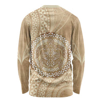 Tonga Ngatu Turtle Long Sleeve Shirt Vintage Tongan Tapa Cloth