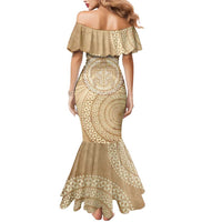 Tonga Ngatu Turtle Mermaid Dress Vintage Tongan Tapa Cloth LT14 - Polynesian Pride