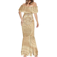 Tonga Ngatu Turtle Mermaid Dress Vintage Tongan Tapa Cloth LT14 - Polynesian Pride