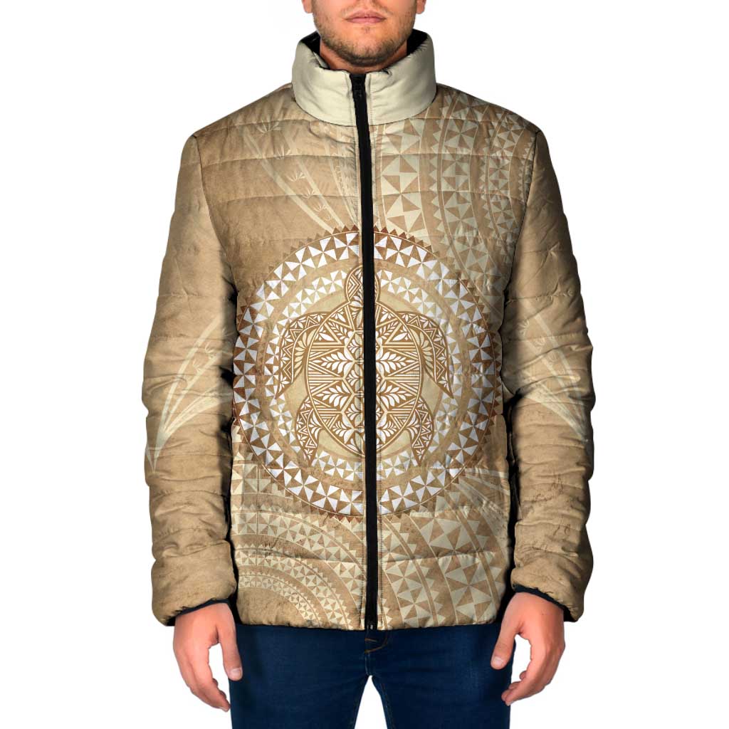 Tonga Ngatu Turtle Padded Jacket Vintage Tongan Tapa Cloth