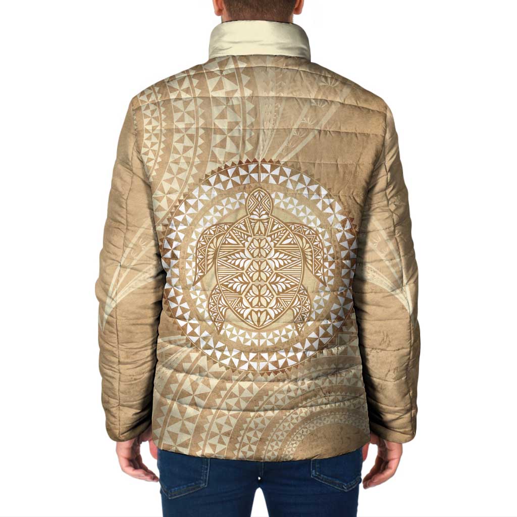 Tonga Ngatu Turtle Padded Jacket Vintage Tongan Tapa Cloth
