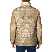 Tonga Ngatu Turtle Padded Jacket Vintage Tongan Tapa Cloth