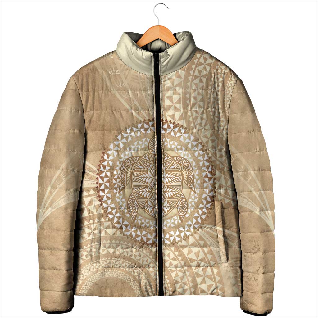Tonga Ngatu Turtle Padded Jacket Vintage Tongan Tapa Cloth