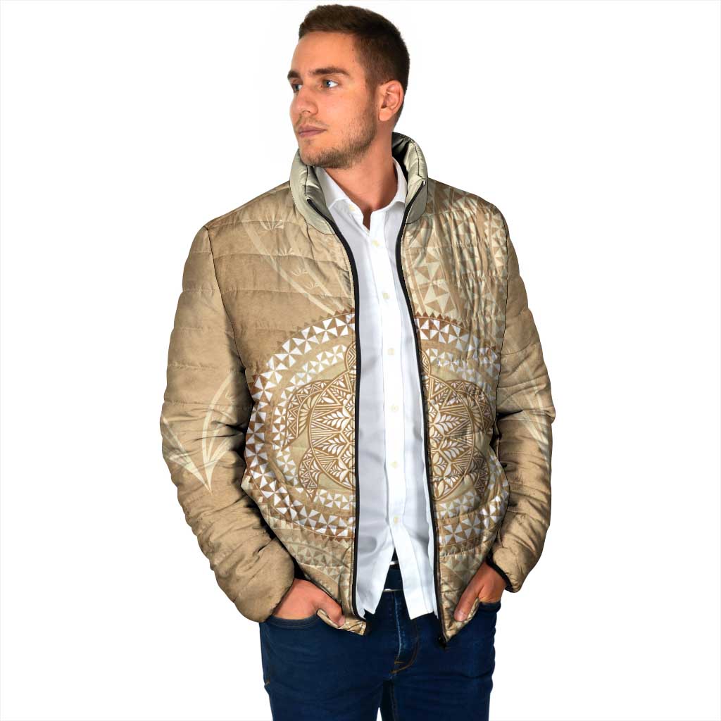 Tonga Ngatu Turtle Padded Jacket Vintage Tongan Tapa Cloth