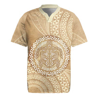 Tonga Ngatu Turtle Rugby Jersey Vintage Tongan Tapa Cloth