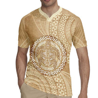 Tonga Ngatu Turtle Rugby Jersey Vintage Tongan Tapa Cloth