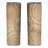 Tonga Ngatu Turtle Skinny Tumbler Vintage Tongan Tapa Cloth LT14 Brown - Polynesian Pride