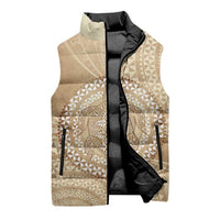 Tonga Ngatu Turtle Sleeveless Puffer Jacket Vintage Tongan Tapa Cloth
