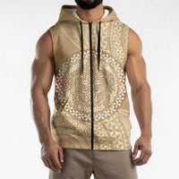 Tonga Ngatu Turtle Sleeveless Zip Hoodie Vintage Tongan Tapa Cloth