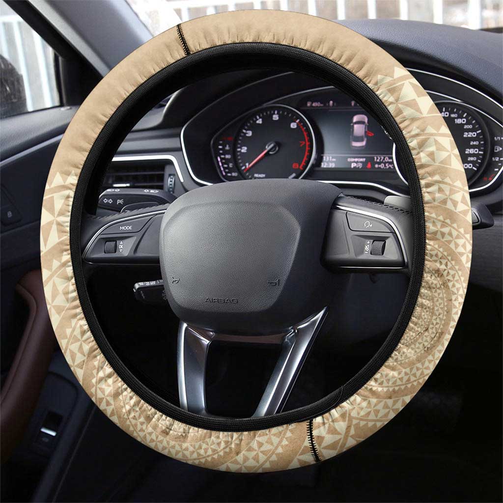 Tonga Ngatu Turtle Steering Wheel Cover Vintage Tongan Tapa Cloth