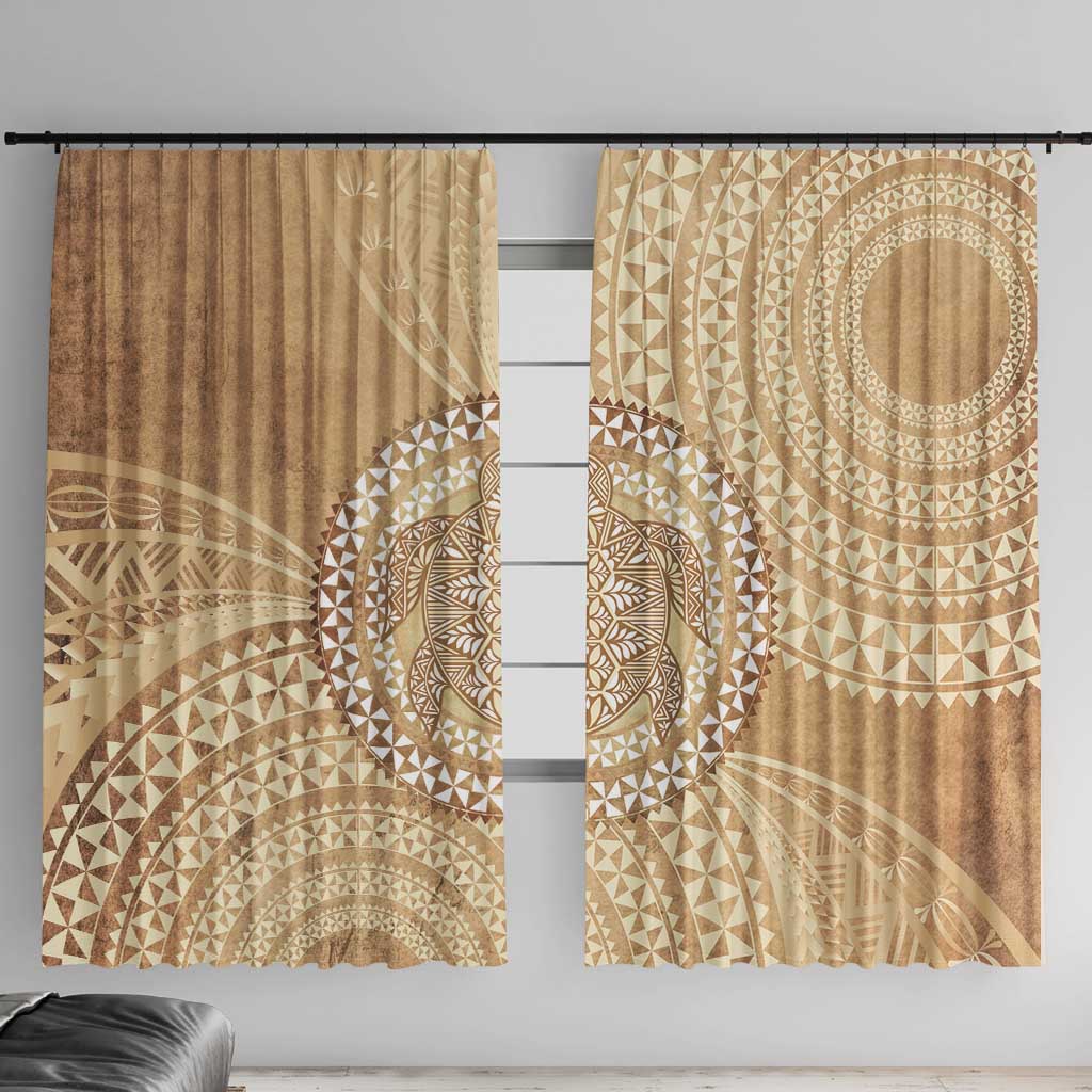 Tonga Ngatu Turtle Window Curtain Vintage Tongan Tapa Cloth