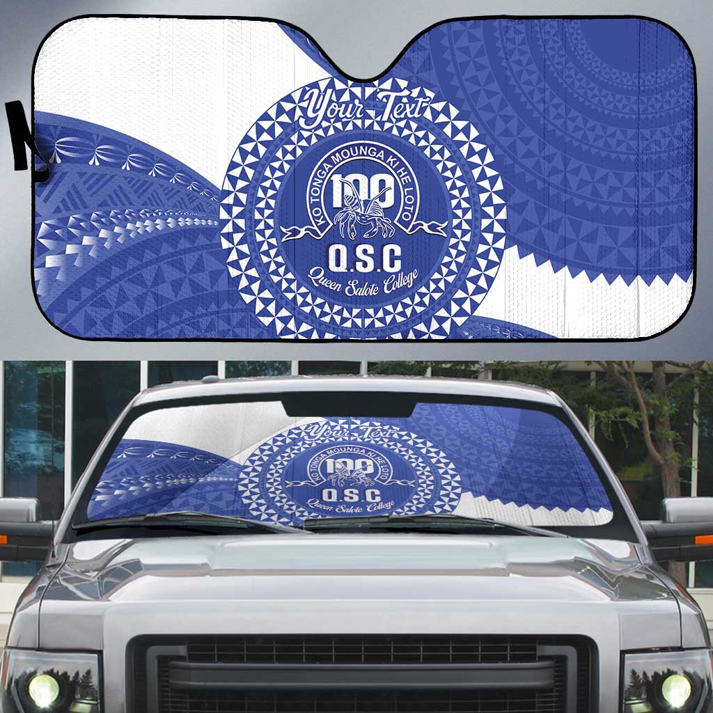 Queen Salote College 100th Anniversary Personalized Auto Sun Shade Est 1926 Kolisi Fefine Tongan Ngatu Pattern