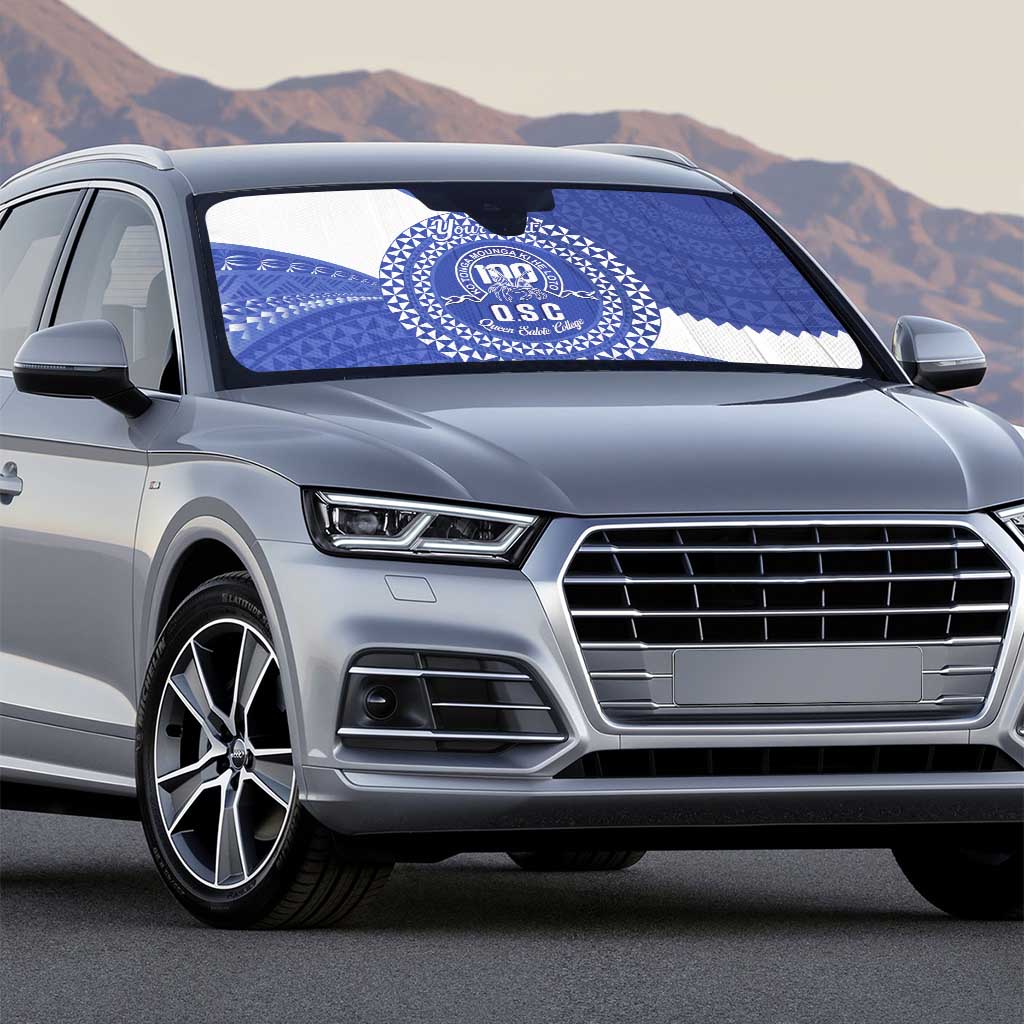Queen Salote College 100th Anniversary Personalized Auto Sun Shade Est 1926 Kolisi Fefine Tongan Ngatu Pattern
