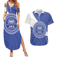 Queen Salote College 100th Anniversary Personalized Couples Matching Summer Maxi Dress and Hawaiian Shirt Est 1926 Kolisi Fefine Tongan Ngatu Pattern