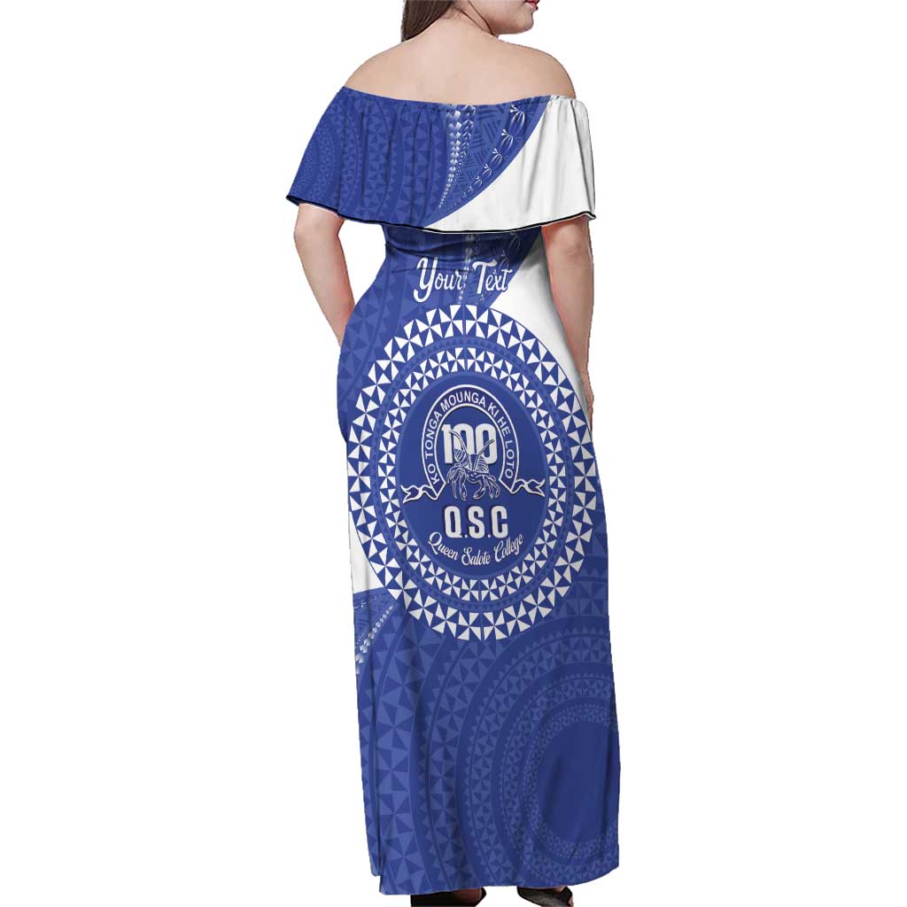Queen Salote College 100th Anniversary Personalized Family Matching Off Shoulder Maxi Dress and Hawaiian Shirt Est 1926 Kolisi Fefine Tongan Ngatu Pattern LT14 - Polynesian Pride
