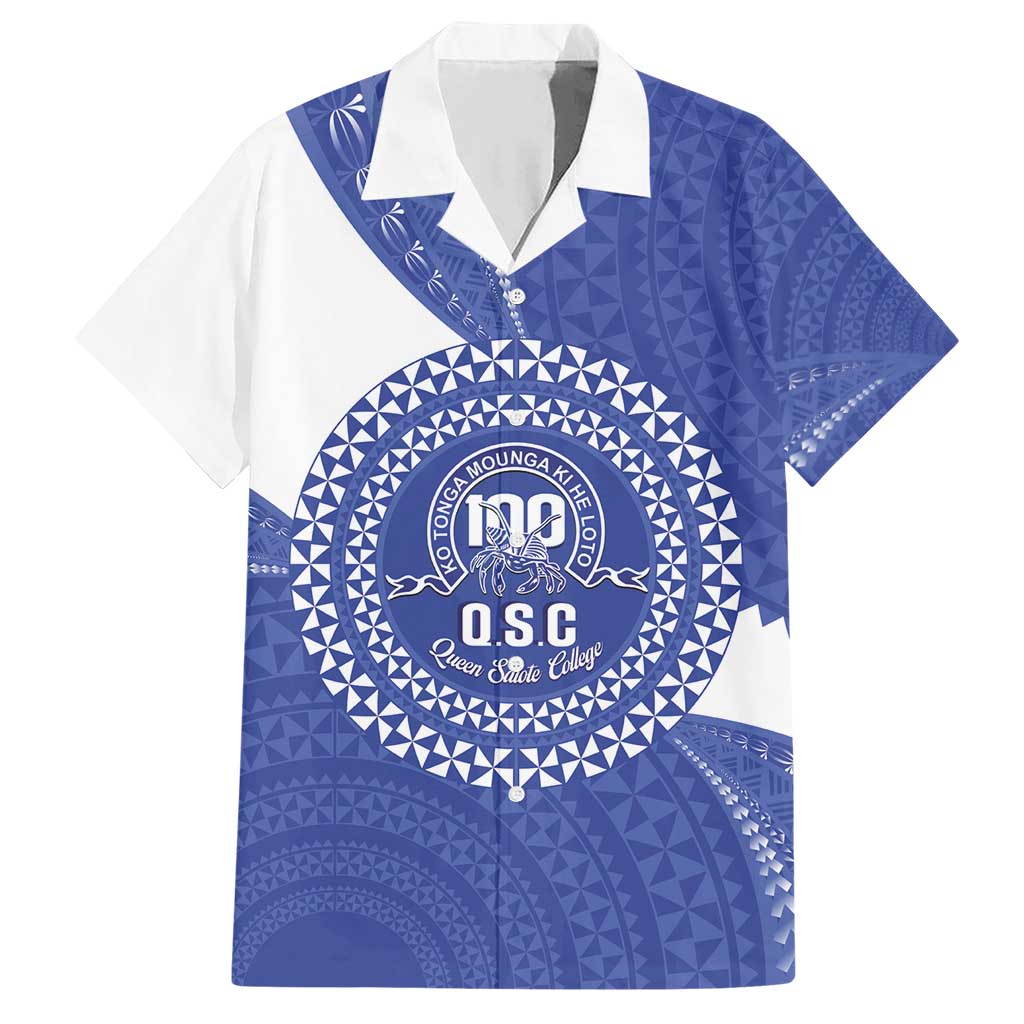 Queen Salote College 100th Anniversary Personalized Hawaiian Shirt Est 1926 Kolisi Fefine Tongan Ngatu Pattern LT14 Blue - Polynesian Pride