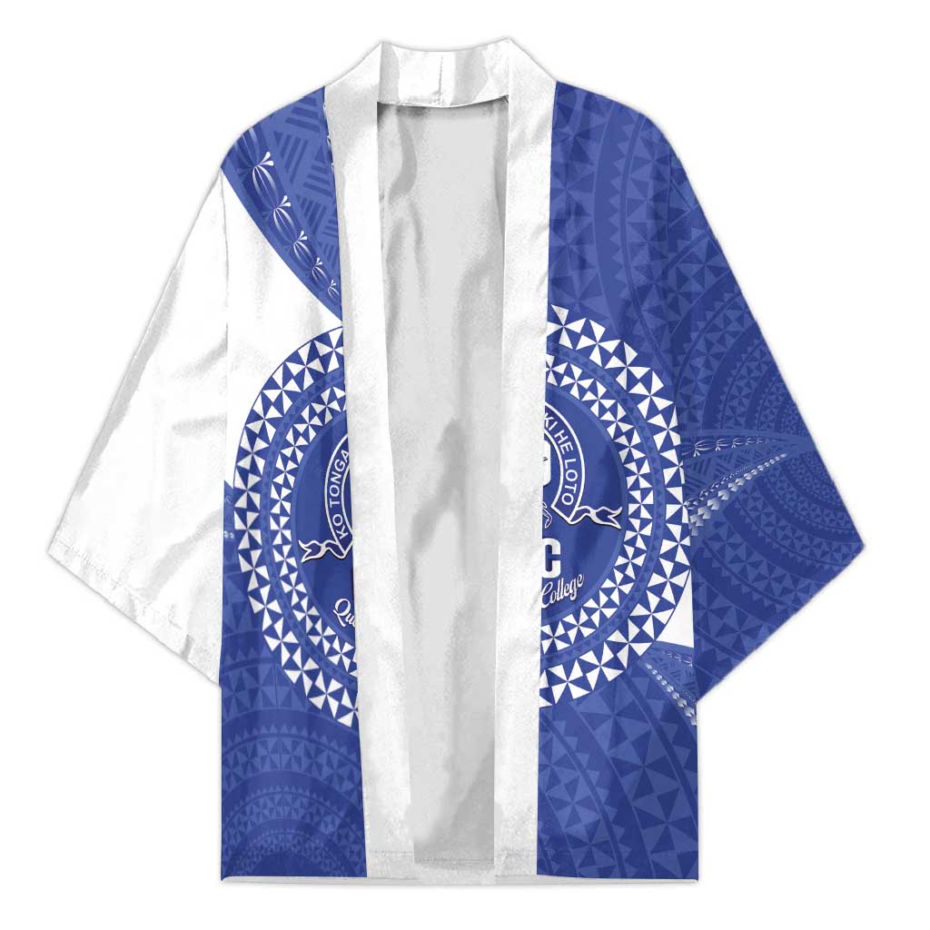 Queen Salote College 100th Anniversary Personalized Kimono Est 1926 Kolisi Fefine Tongan Ngatu Pattern LT14 Unisex Blue - Polynesian Pride