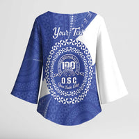 Queen Salote College 100th Anniversary Personalized Kimono Sleeve Blouse Est 1926 Kolisi Fefine Tongan Ngatu Pattern LT14 - Polynesian Pride