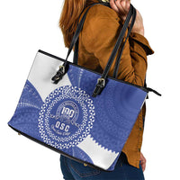 Queen Salote College 100th Anniversary Personalized Leather Tote Bag Est 1926 Kolisi Fefine Tongan Ngatu Pattern LT14 - Polynesian Pride