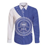 Queen Salote College 100th Anniversary Personalized Long Sleeve Button Shirt Est 1926 Kolisi Fefine Tongan Ngatu Pattern
