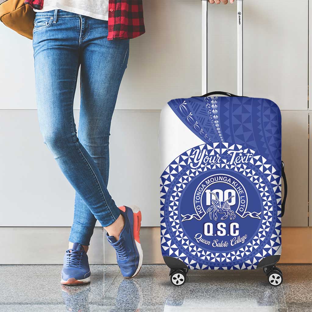 Queen Salote College 100th Anniversary Personalized Luggage Cover Est 1926 Kolisi Fefine Tongan Ngatu Pattern LT14 - Polynesian Pride