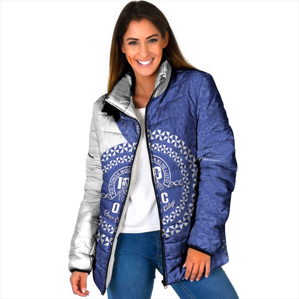 Queen Salote College 100th Anniversary Personalized Padded Jacket Est 1926 Kolisi Fefine Tongan Ngatu Pattern