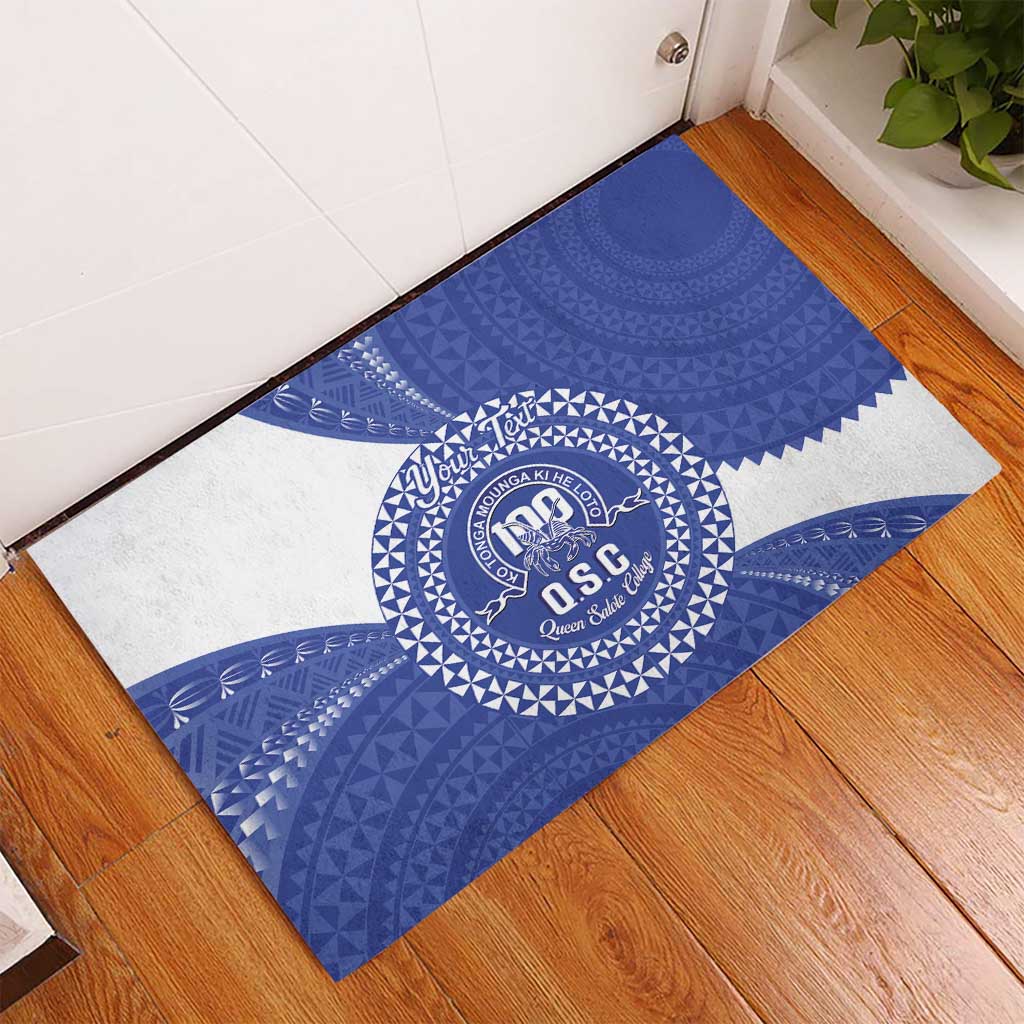 Queen Salote College 100th Anniversary Personalized Rubber Doormat Est 1926 Kolisi Fefine Tongan Ngatu Pattern