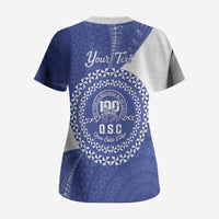 Queen Salote College 100th Anniversary Personalized Scrub Top Est 1926 Kolisi Fefine Tongan Ngatu Pattern