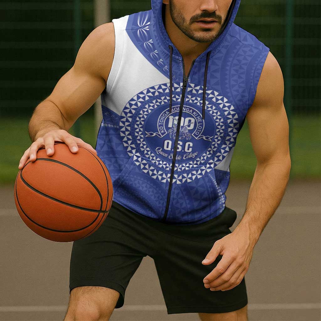 Queen Salote College 100th Anniversary Personalized Sleeveless Zip Hoodie Est 1926 Kolisi Fefine Tongan Ngatu Pattern LT14 - Polynesian Pride