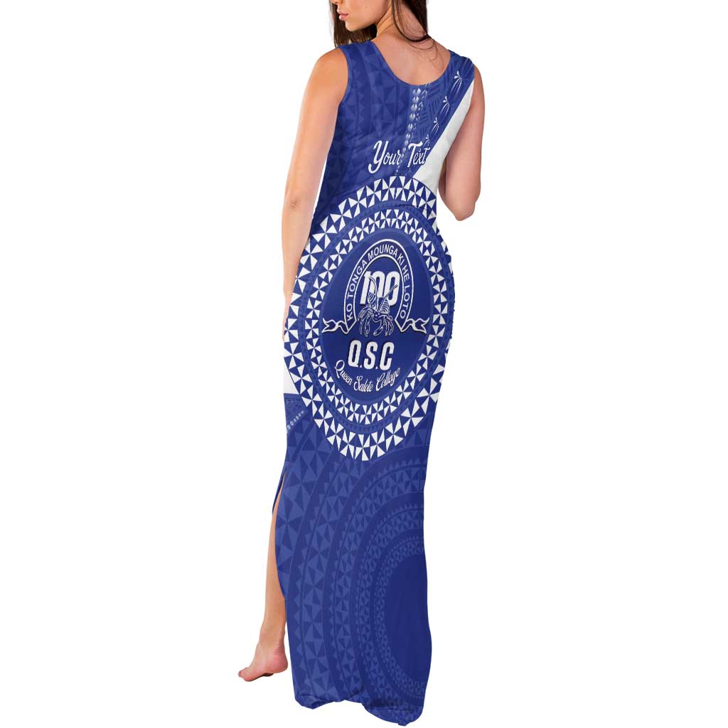 Queen Salote College 100th Anniversary Personalized Tank Maxi Dress Est 1926 Kolisi Fefine Tongan Ngatu Pattern LT14 - Polynesian Pride