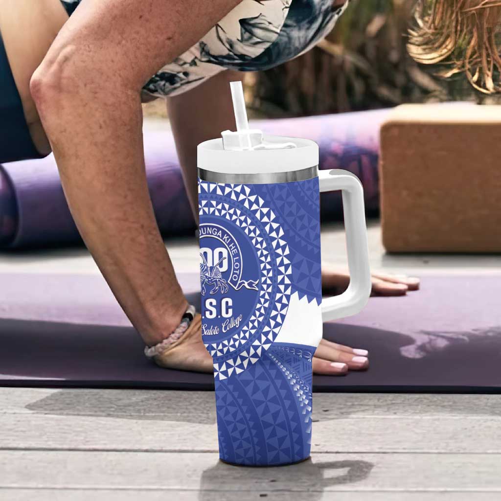 Queen Salote College 100th Anniversary Tumbler With Handle Est 1926 Kolisi Fefine Tongan Ngatu Pattern LT14 - Polynesian Pride