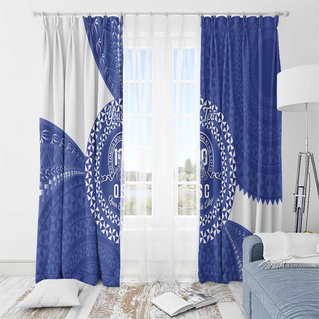 Queen Salote College 100th Anniversary Personalized Window Curtain Est 1926 Kolisi Fefine Tongan Ngatu Pattern