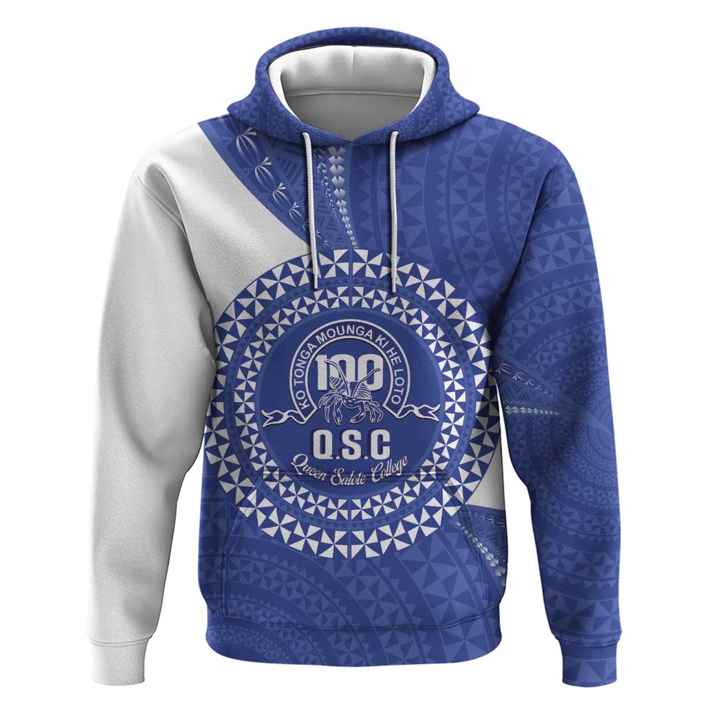 Queen Salote College 100th Anniversary Personalized Zip Hoodie Est 1926 Kolisi Fefine Tongan Ngatu Pattern LT14 Pullover Hoodie Blue - Polynesian Pride