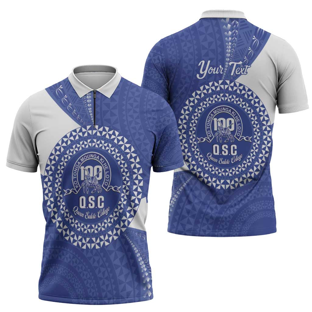Queen Salote College 100th Anniversary Personalized Zipper Polo Shirt Est 1926 Kolisi Fefine Tongan Ngatu Pattern LT14 - Polynesian Pride