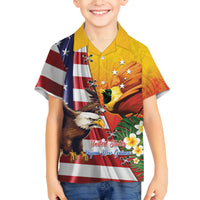 Personalised United States And Papua New Guinea Family Matching Summer Maxi Dress and Hawaiian Shirt USA Eagle With PNG Bird Of Paradise