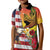 Personalised United States And Hawaii Kid Polo Shirt USA Eagle With Hawaiian Shark Tattoo