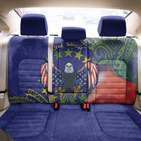 Personalised United States And Cook Islands Back Car Seat Cover USA Eagle Mix Polynesian Pattern LT14 - Polynesian Pride