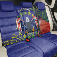Personalised United States And Cook Islands Back Car Seat Cover USA Eagle Mix Polynesian Pattern LT14 - Polynesian Pride