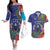 Personalised United States And Cook Islands Couples Matching Off The Shoulder Long Sleeve Dress and Hawaiian Shirt USA Eagle Mix Polynesian Pattern