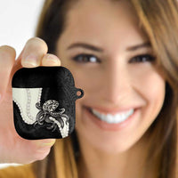 Black Polynesia Tribal Octopus Tattoo AirPods Case Pikake Lei Polynesian Pattern