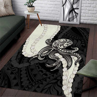 Black Polynesia Tribal Octopus Tattoo Area Rug Pikake Lei Polynesian Pattern LT14 Black - Polynesian Pride