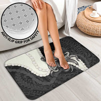 Black Polynesia Tribal Octopus Tattoo Bathroom Set Pikake Lei Polynesian Pattern LT14 - Polynesian Pride