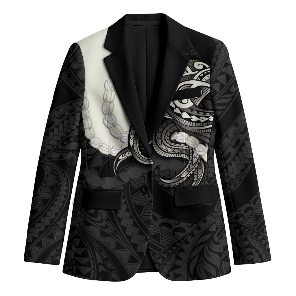 Black Polynesia Tribal Octopus Tattoo Blazer Pikake Lei Polynesian Pattern LT14 Unisex Black - Polynesian Pride