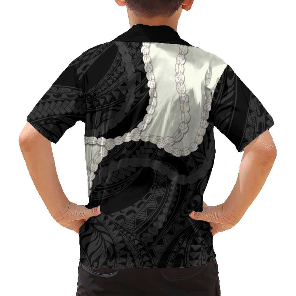 Black Polynesia Tribal Octopus Tattoo Family Matching Summer Maxi Dress and Hawaiian Shirt Pikake Lei Polynesian Pattern LT14 - Polynesian Pride
