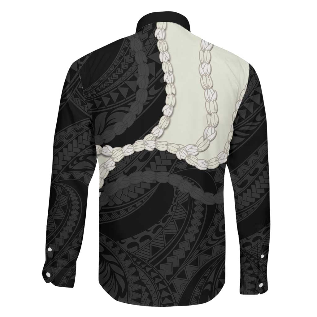 Black Polynesia Tribal Octopus Tattoo Family Matching Summer Maxi Dress and Hawaiian Shirt Pikake Lei Polynesian Pattern LT14 - Polynesian Pride