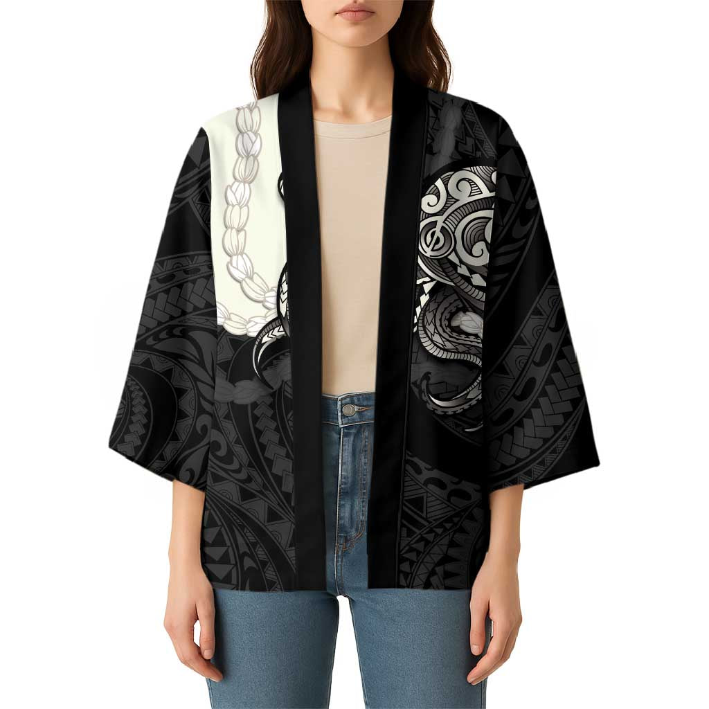 Black Polynesia Tribal Octopus Tattoo Kimono Pikake Lei Polynesian Pattern LT14 - Polynesian Pride
