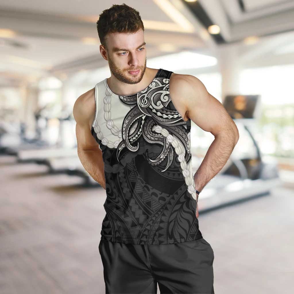 Black Polynesia Tribal Octopus Tattoo Men Tank Top Pikake Lei Polynesian Pattern LT14 Black - Polynesian Pride