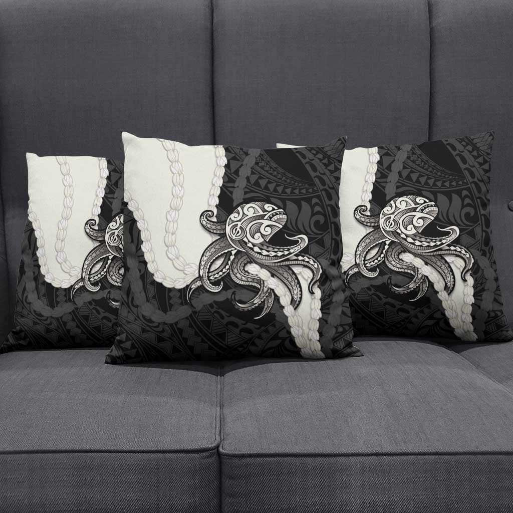 Black Polynesia Tribal Octopus Tattoo Pillow Cover Pikake Lei Polynesian Pattern LT14 - Polynesian Pride